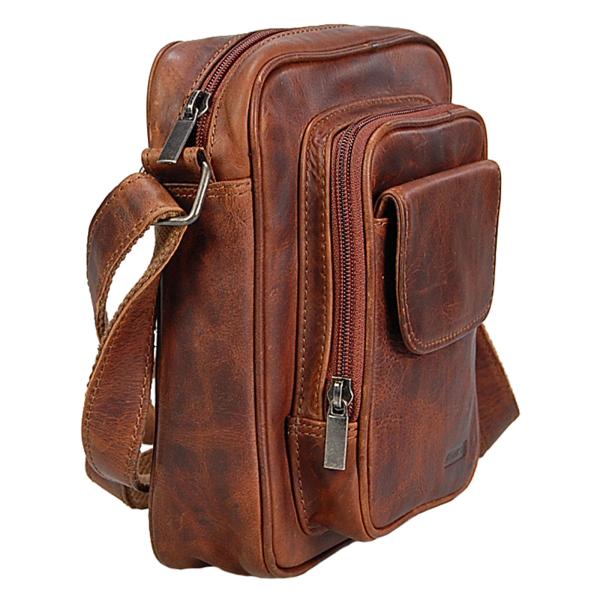 Herren Leder Umhängetasche Schultertasche Minibag Crossbag Ledertasche